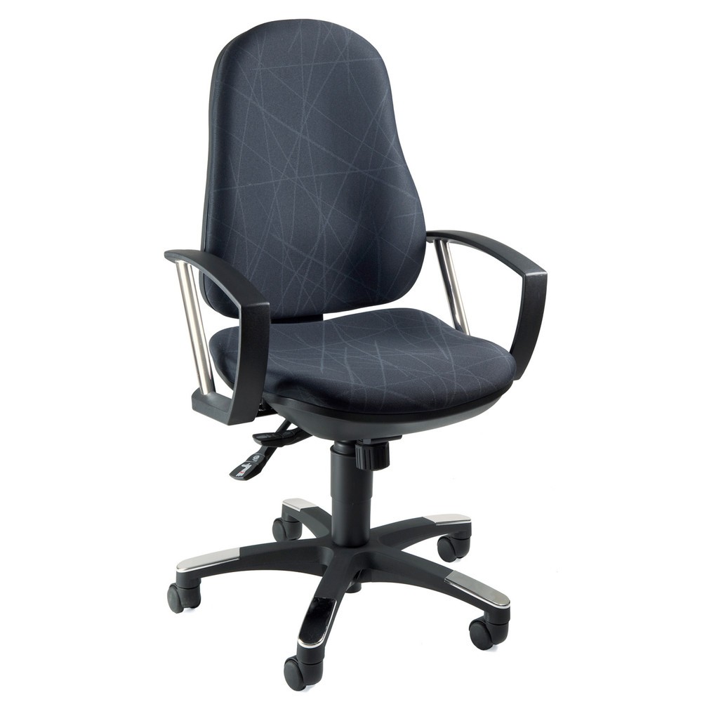 Product afbeelding: Draaibare bureaustoel Topstar® Trend SY 10, speciale zitting met bekkenondersteuning, zwart-donkergrijs patroon