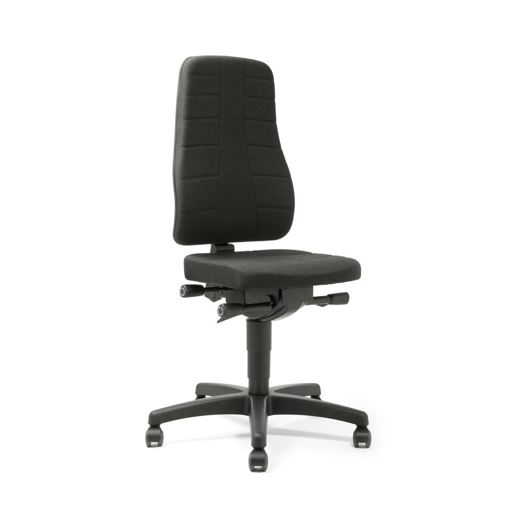 Product afbeelding: Draaibare werkstoel bimos All-In-One Highline, stof, met wielen, zwart
