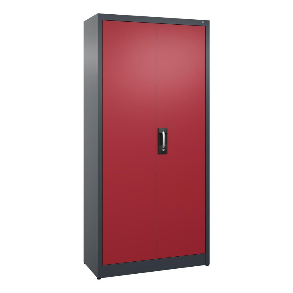 Product afbeelding: Draaideurkast C+P, 5 OH, hxbxd 1950 x 930 x 400 mm, antracietgrijs, robijnrood