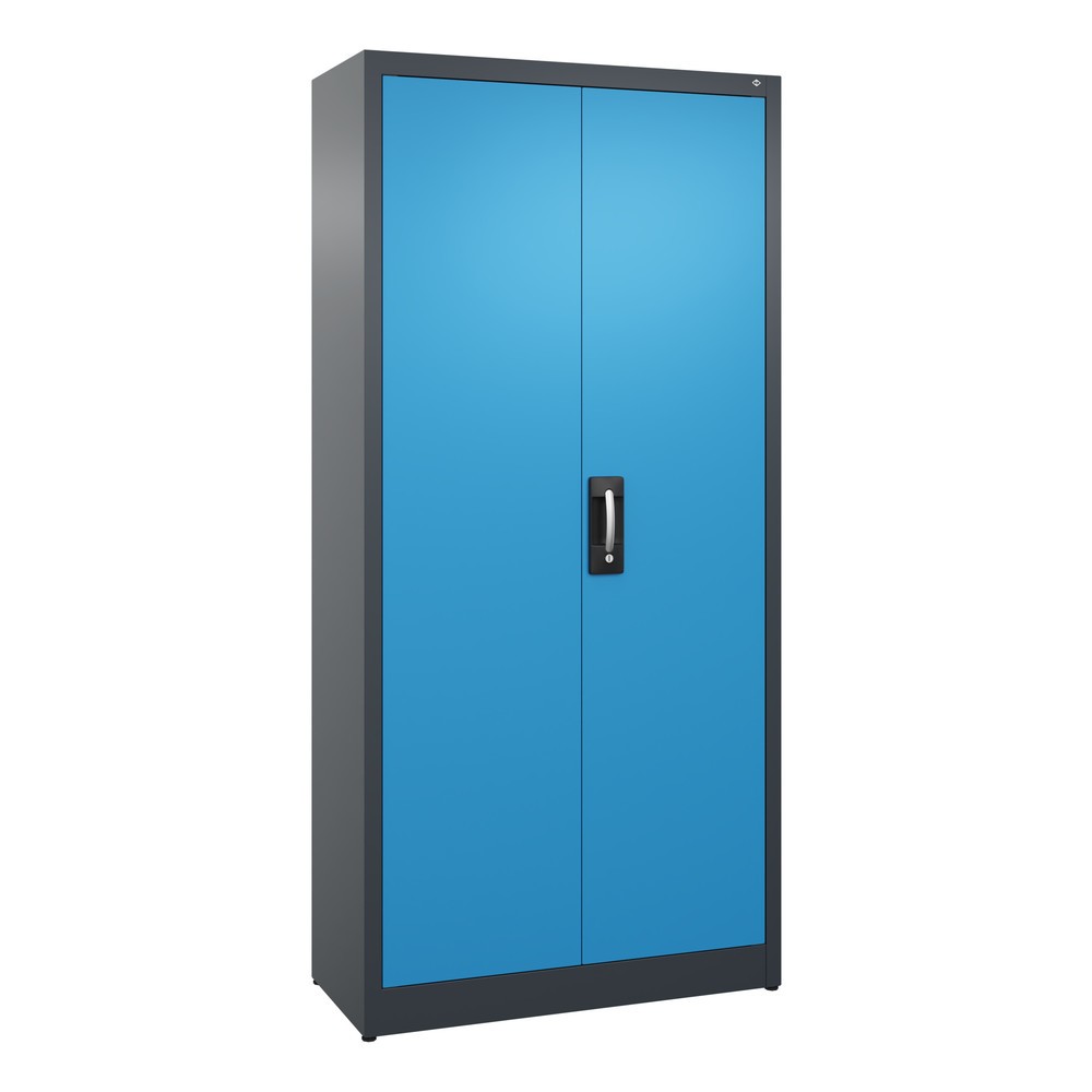 Product afbeelding: Draaideurkast C+P, 5 OH, hxbxd 1950 x 930 x 400 mm, antracietgrijs, lichtblauw
