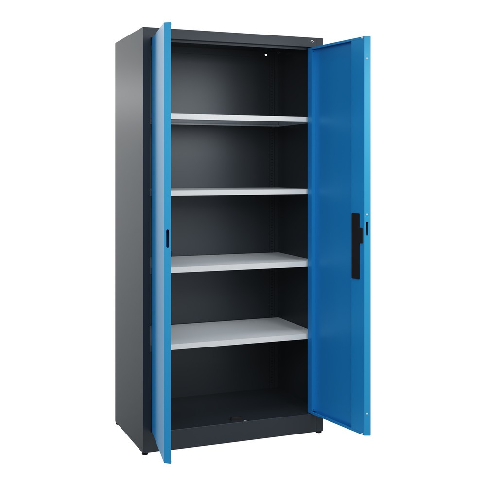 Productafbeelding nr. 4: Draaideurkast C+P, 5 OH, hxbxd 1950 x 930 x 500 mm, antracietgrijs, lichtblauw