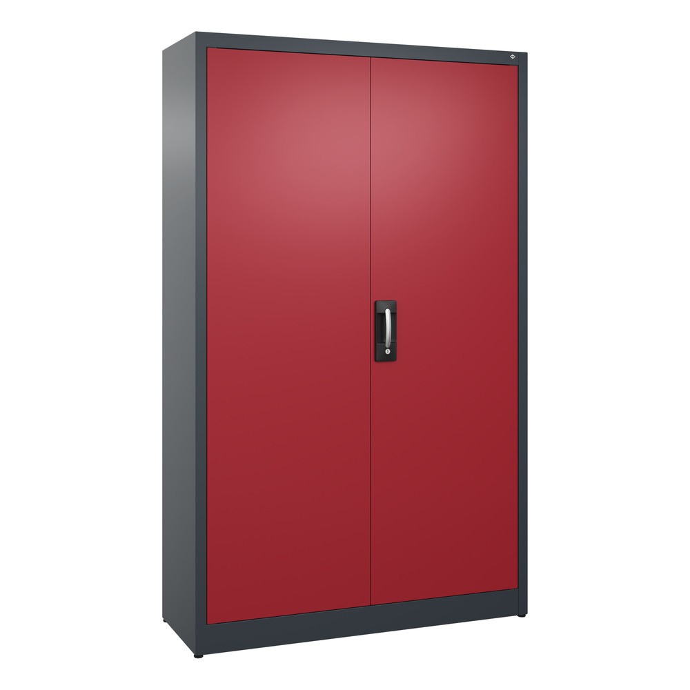Product afbeelding: Draaideurkast C+P, 5 OH, hxbxd 1950 x 1.200 x 400 mm, antracietgrijs, robijnrood