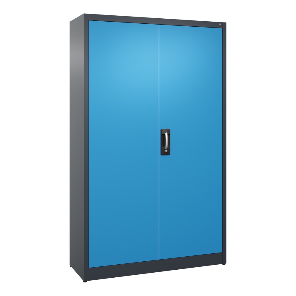 Product afbeelding: Draaideurkast C+P, 5 OH, hxbxd 1950 x 1.200 x 400 mm, antracietgrijs, lichtblauw