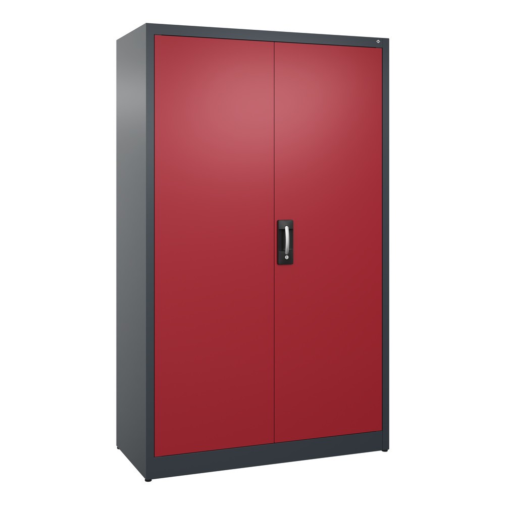 Product afbeelding: Draaideurkast C+P, 5 OH, hxbxd 1950 x 1.200 x 500 mm, antracietgrijs, robijnrood