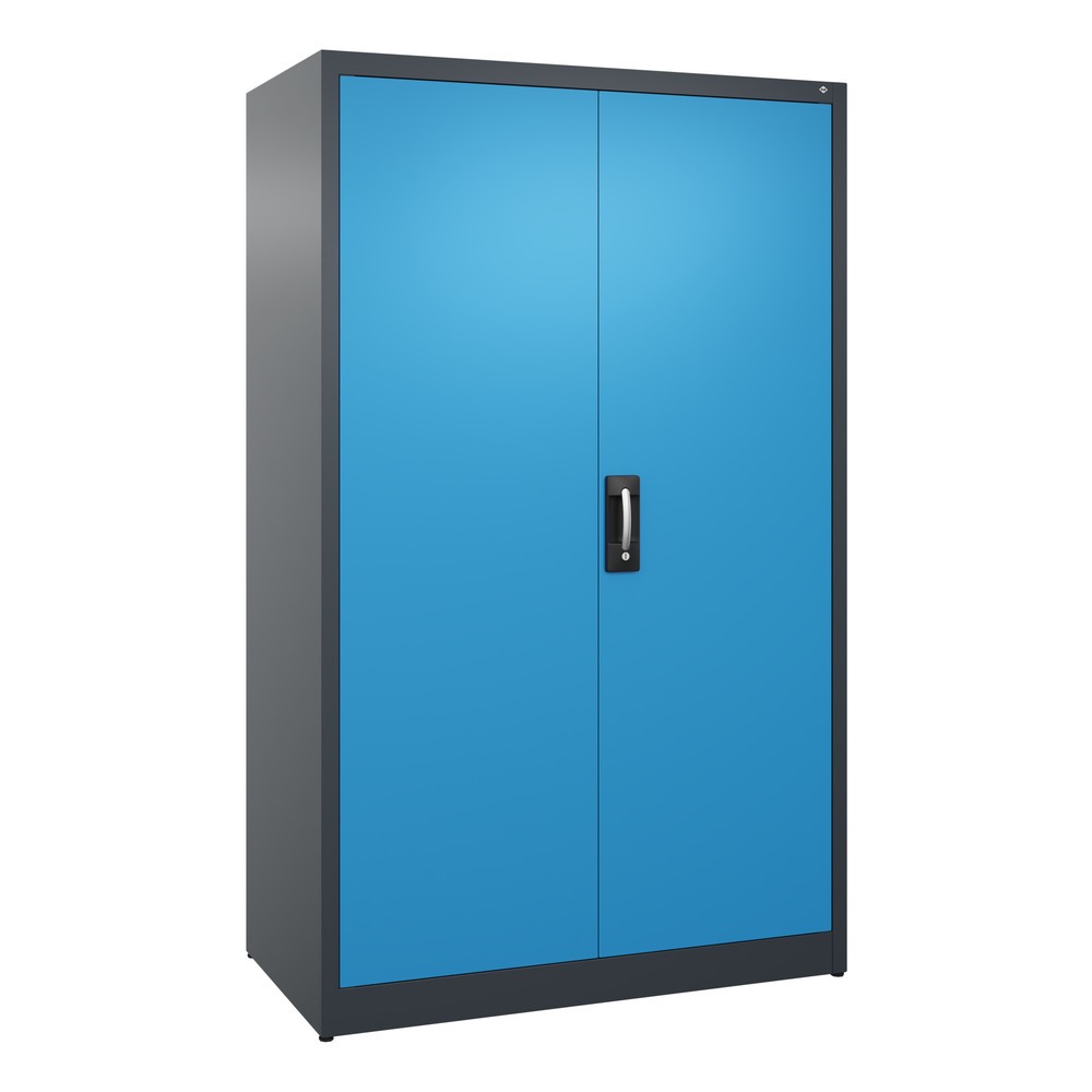 Product afbeelding: Draaideurkast C+P, 5 OH, hxbxd 1950 x 1.200 x 600 mm, antracietgrijs, lichtblauw