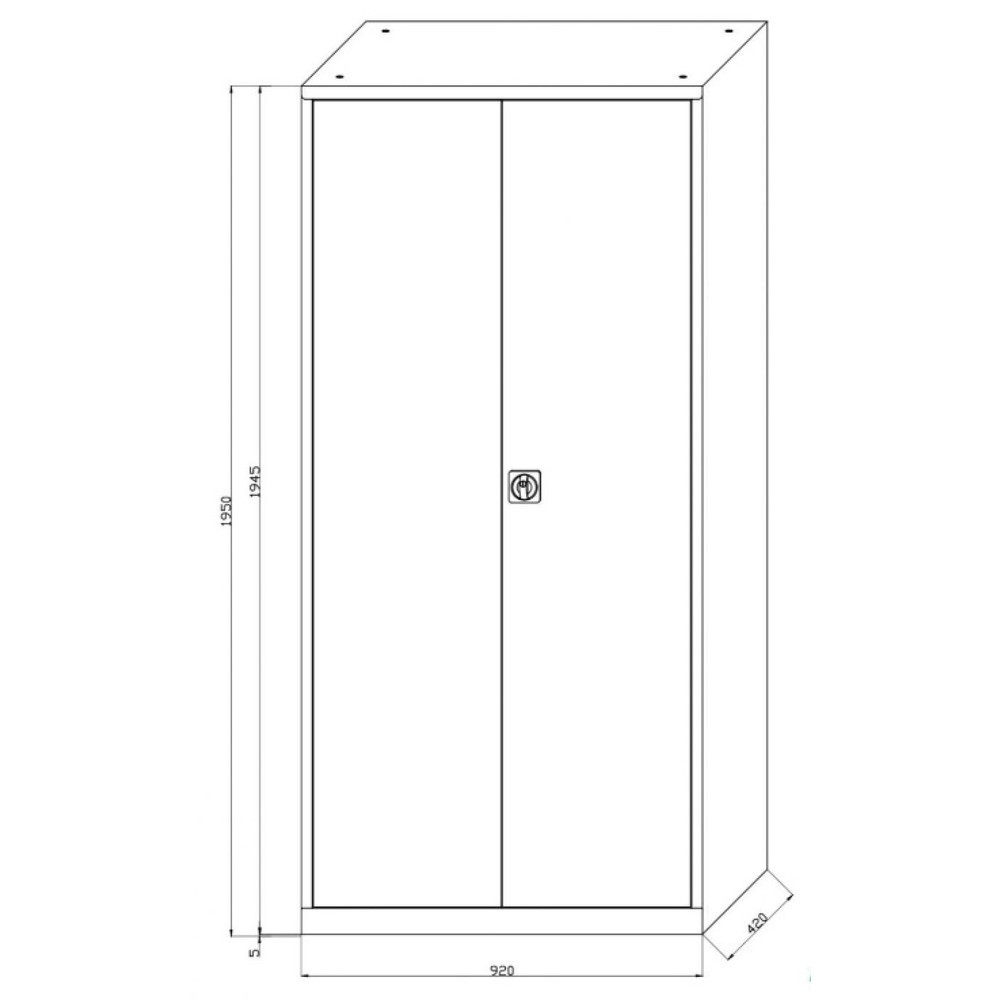 Productafbeelding nr. 2: Draaideurkast HEMMDAL HF-ST, 5 OH, hxbxd 1950 x 920 x 420 mm, verzinkte legborden, lichtgrijs / gentiaanblauw