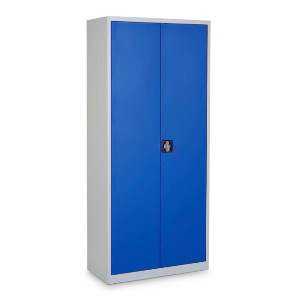 Product afbeelding: Draaideurkast HEMMDAL HF-ST, 5 OH, hxbxd 1950 x 920 x 420 mm, verzinkte legborden, lichtgrijs / gentiaanblauw