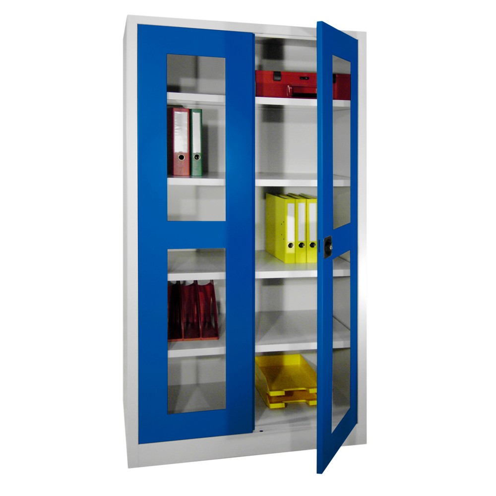 Productafbeelding nr. 4: Draaideurkast PAVOY met kijkvensters, hxbxd 1.950 x 640 x 400 mm, gentiaanblauw, gentiaanblauw