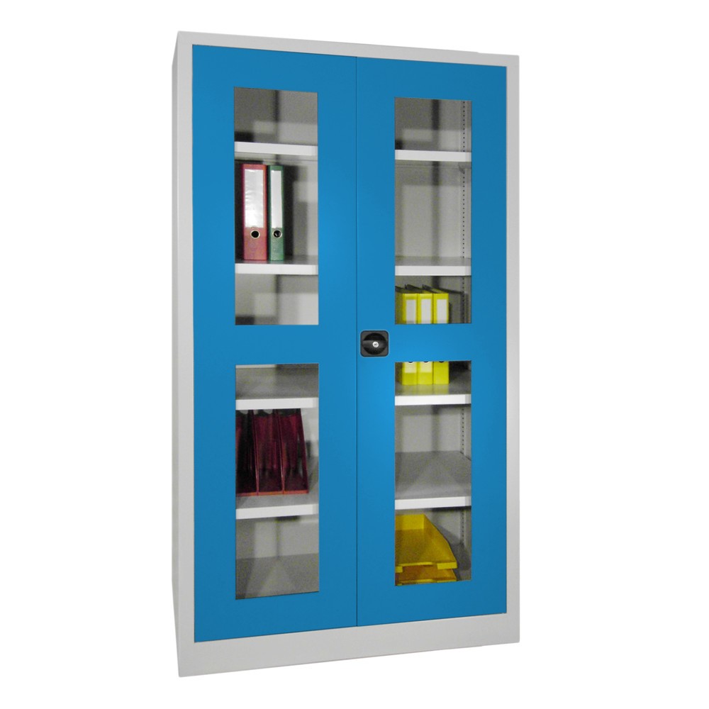 Productafbeelding nr. 5: Draaideurkast PAVOY met kijkvensters, hxbxd 1.950 x 640 x 400 mm, gentiaanblauw, gentiaanblauw