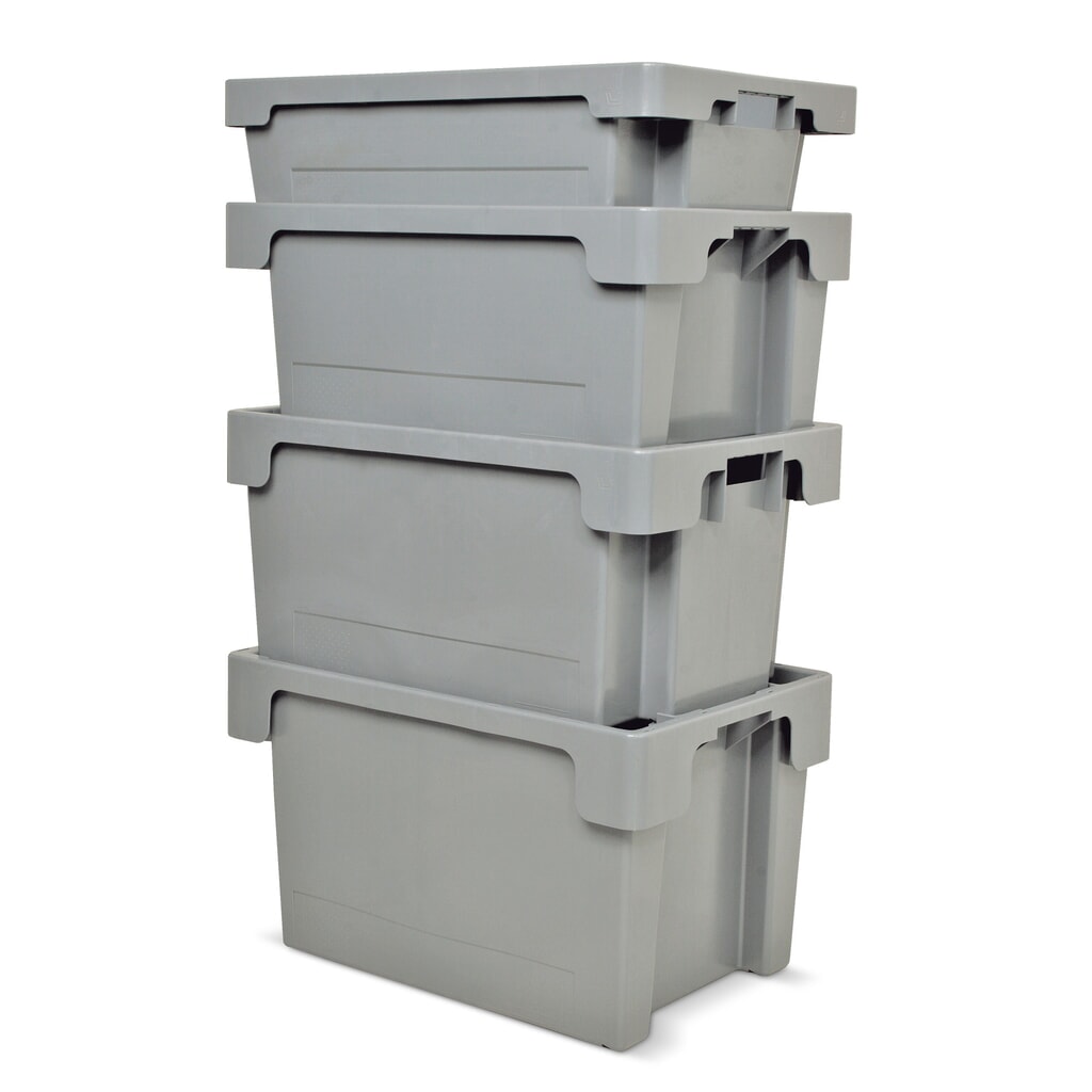 Eurobox, Wände + Boden geschlossen, 50 Liter, weiß Produktabbildung: Eurobox, Wände + Boden geschlossen, 50 Liter, weiß