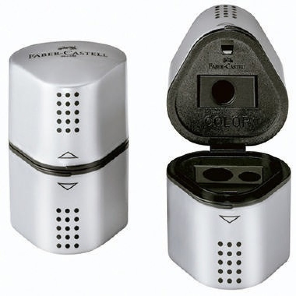 Produktabbildung: Faber-Castell Dreifachspitzdose GRIP 2001 183800 silber