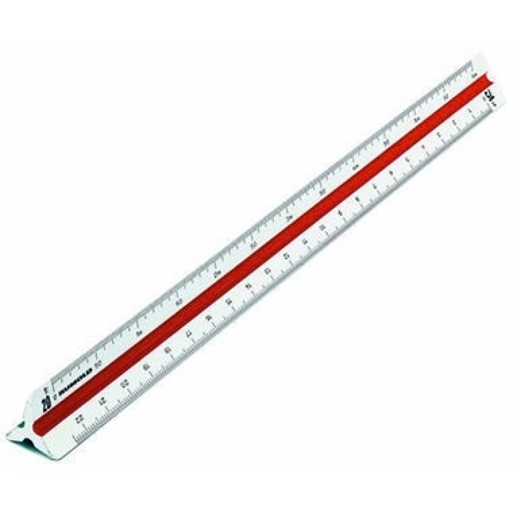 Produktabbildung: RUMOLD Dreikantmaßstab 160/1/30 Architekt 1 30cm Kunststoff weiß