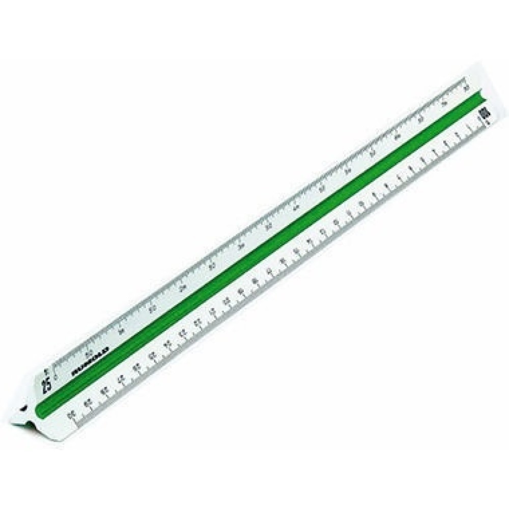 Produktabbildung: RUMOLD Dreikantmaßstab 150/4/30 Architekt 4 30cm Kunststoff weiß