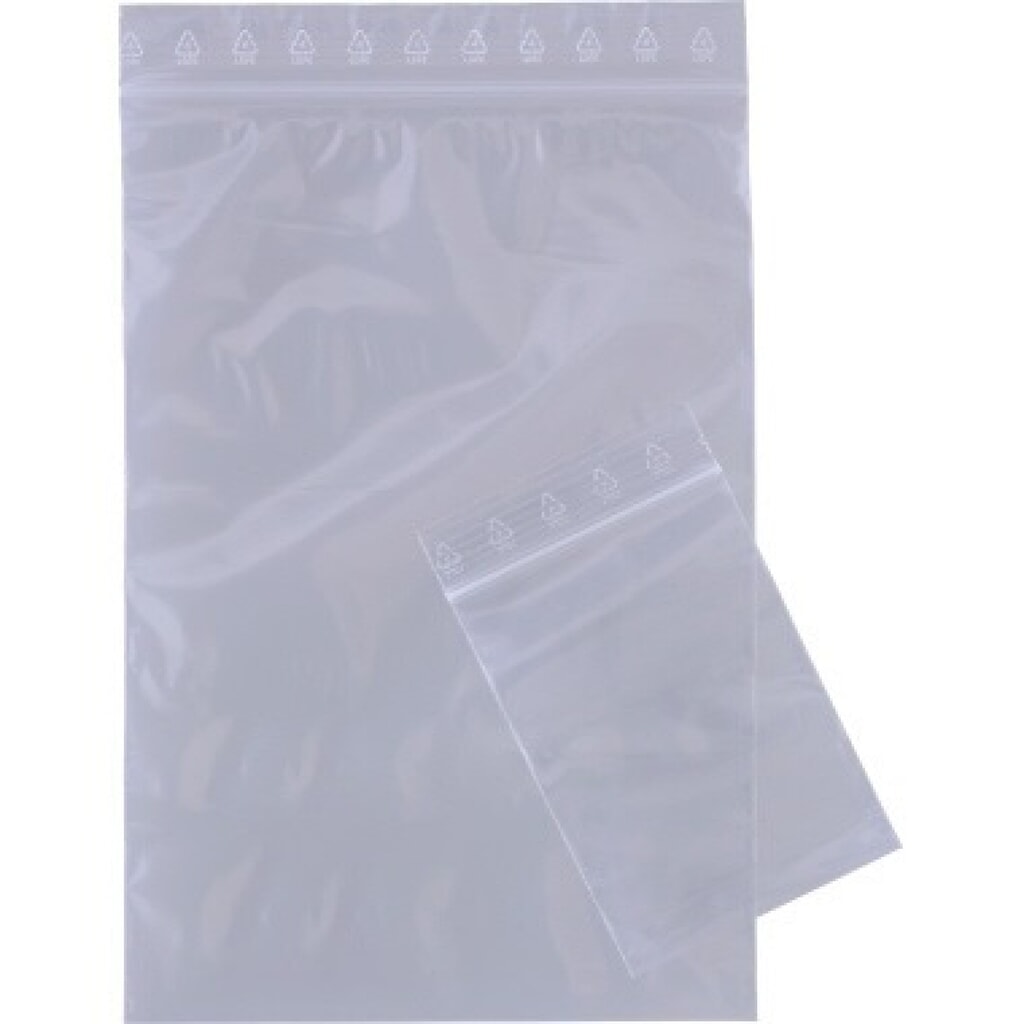 Produktabbildung: Druckverschlussbeutel 60x80mm 0,05mm ohne Druck 100 St./Pack.