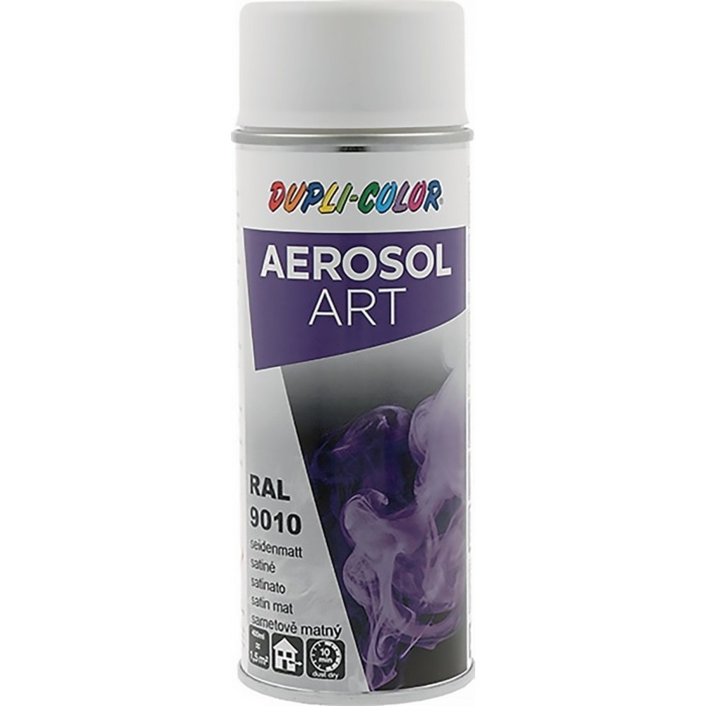 Produktabbildung: DUPLI-COLOR Buntlackspray AEROSOL Art, reinweiß seidenmatt, RAL 9010 400 ml