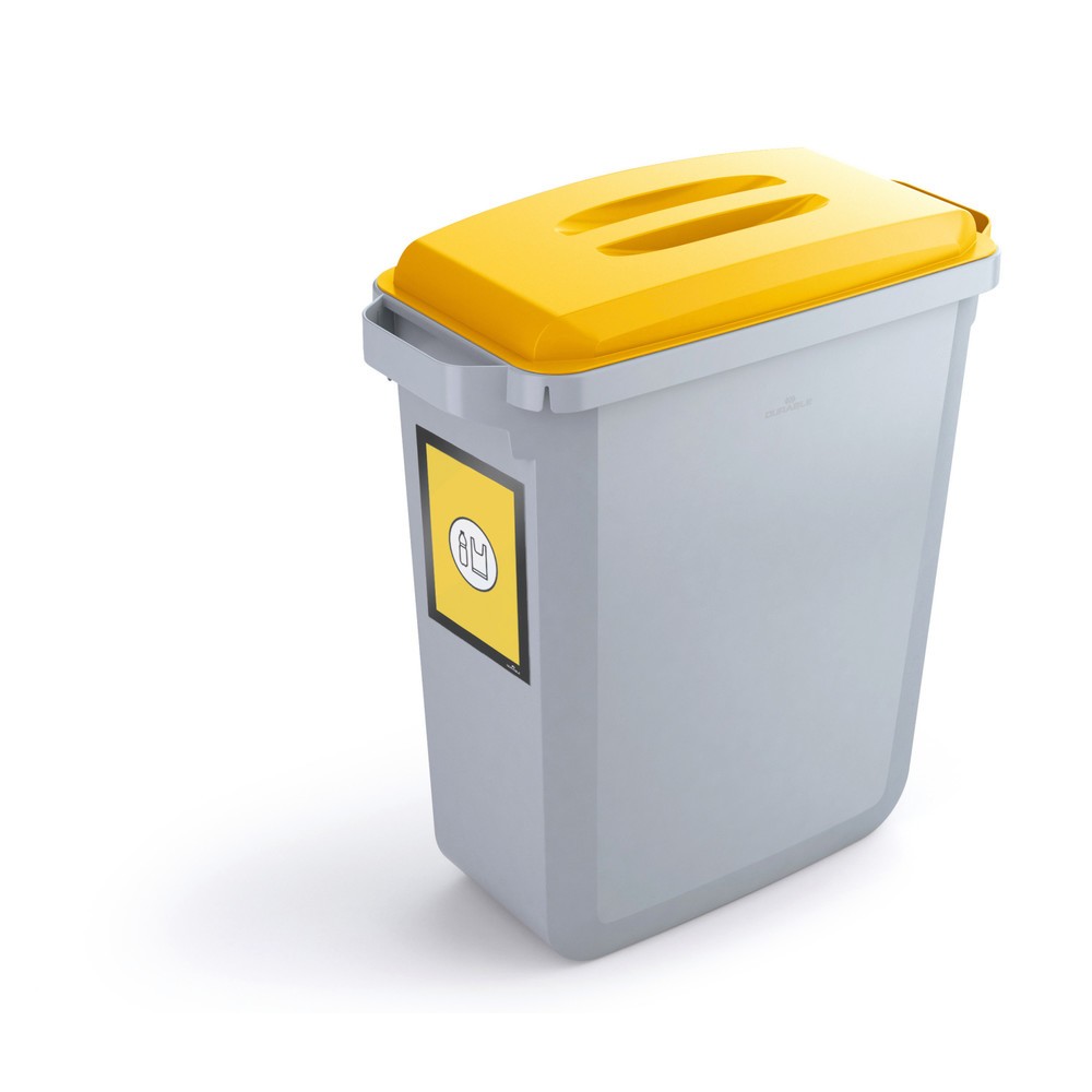 Produktabbildung Nr. 3: DURABLE Abfallbehälter DURABIN® 60L mit Deckel + Info-Rahmen DURAFRAME®, gelb