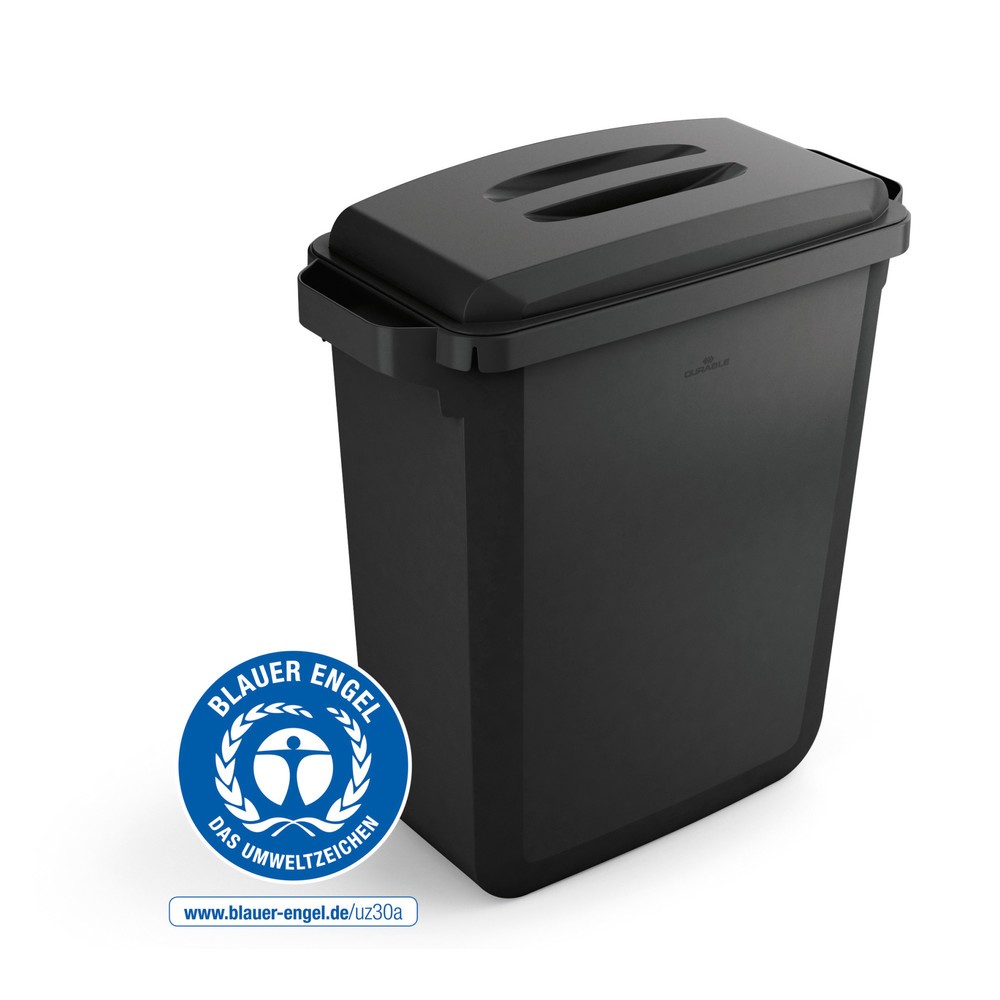 Produktabbildung: DURABLE Abfallbehälter DURABIN® ECO 60L mit Deckel, schwarz