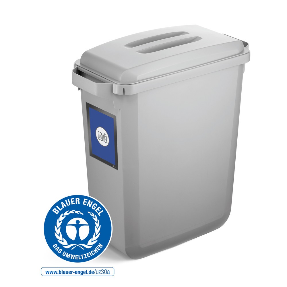 N° de l'image du produit 8 : DURABLE Conteneur à déchets DURABIN® ECO 60L avec couvercle + cadre d’affichage DURAFRAME®, gris
