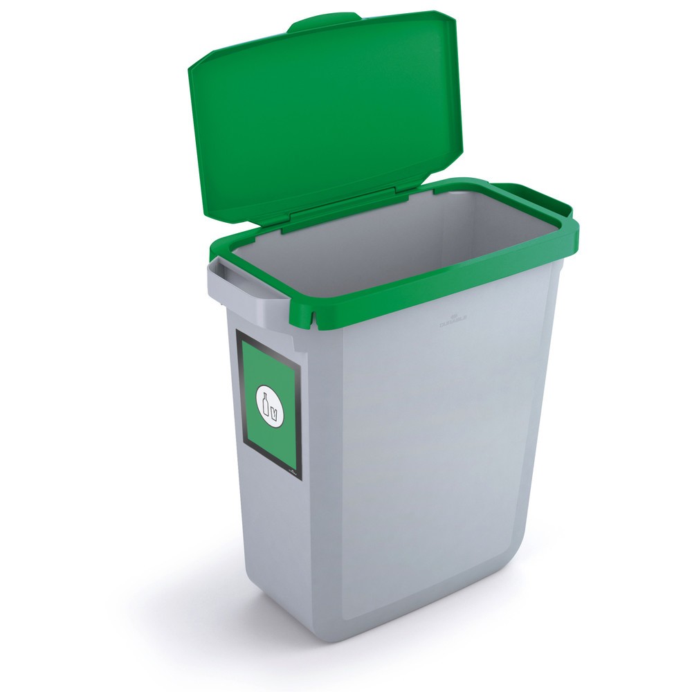 N° de l'image du produit 7 : DURABLE Conteneur à déchets DURABIN® 60L avec couvercle rabattable + cadre d’affichage DURAFRAME®, vert