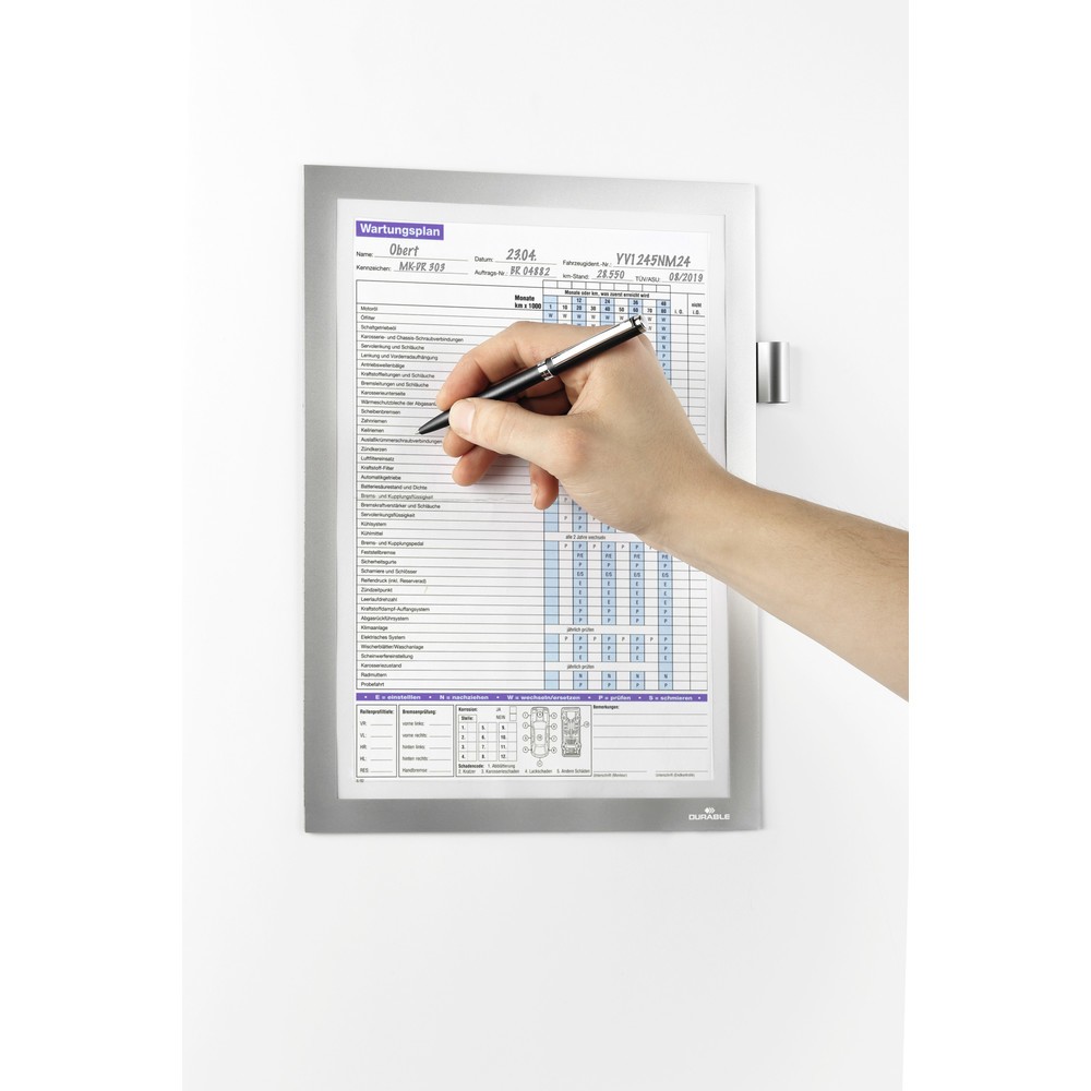 Produktabbildung Nr. 3: DURABLE Info-Rahmen DURAFRAME® MAGNETIC NOTE A4, offener Magnetrahmen für metallische Oberflächen, mit Stifthalter, schwarz