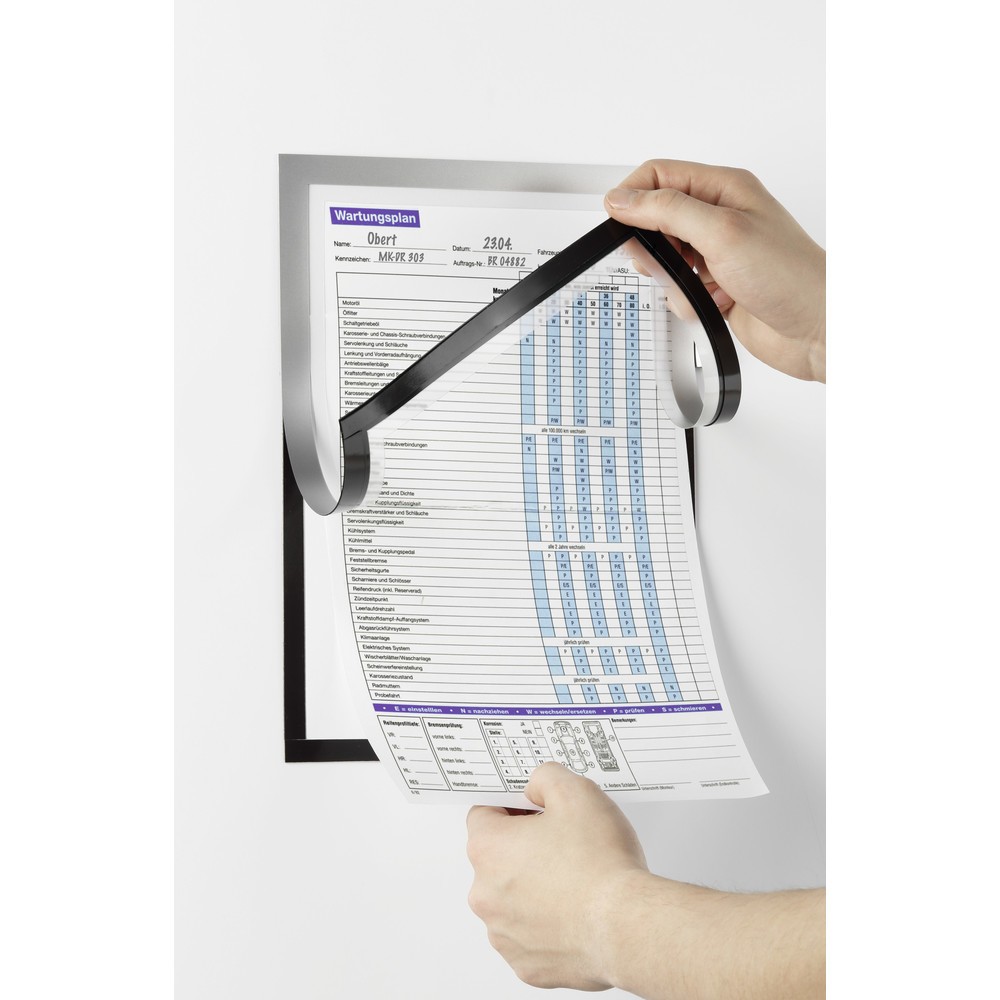Produktabbildung Nr. 4: DURABLE Info-Rahmen DURAFRAME® MAGNETIC NOTE A4, offener Magnetrahmen für metallische Oberflächen, mit Stifthalter, schwarz