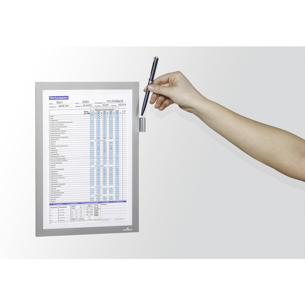 Produktabbildung Nr. 5: DURABLE Info-Rahmen DURAFRAME® MAGNETIC NOTE A4, offener Magnetrahmen für metallische Oberflächen, mit Stifthalter, schwarz