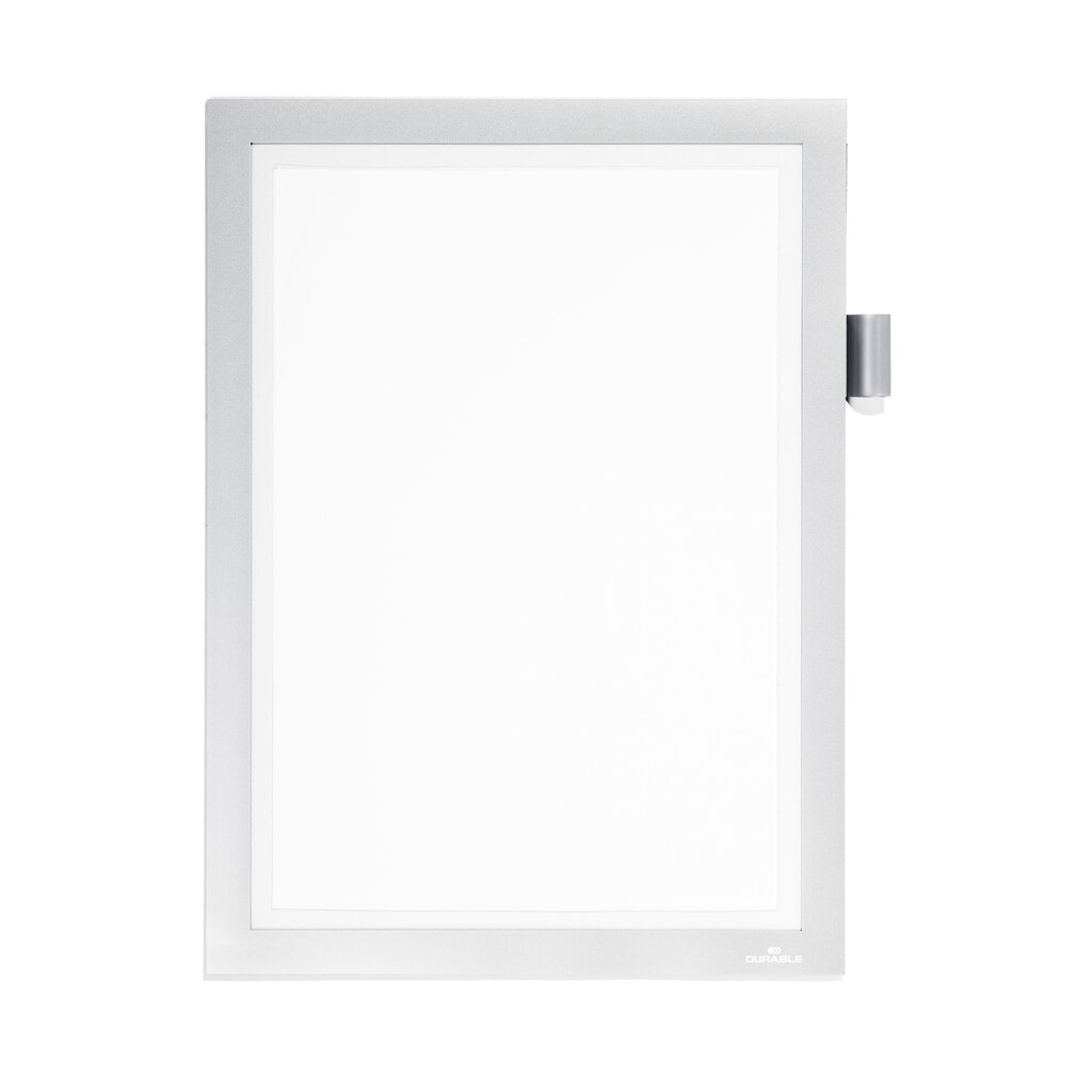 DURABLE Info-Rahmen DURAFRAME® NOTE A4, mit Magnetverschluss und Stifthalter, silber Produktabbildung: DURABLE Info-Rahmen DURAFRAME® NOTE A4, mit Magnetverschluss und Stifthalter, silber
