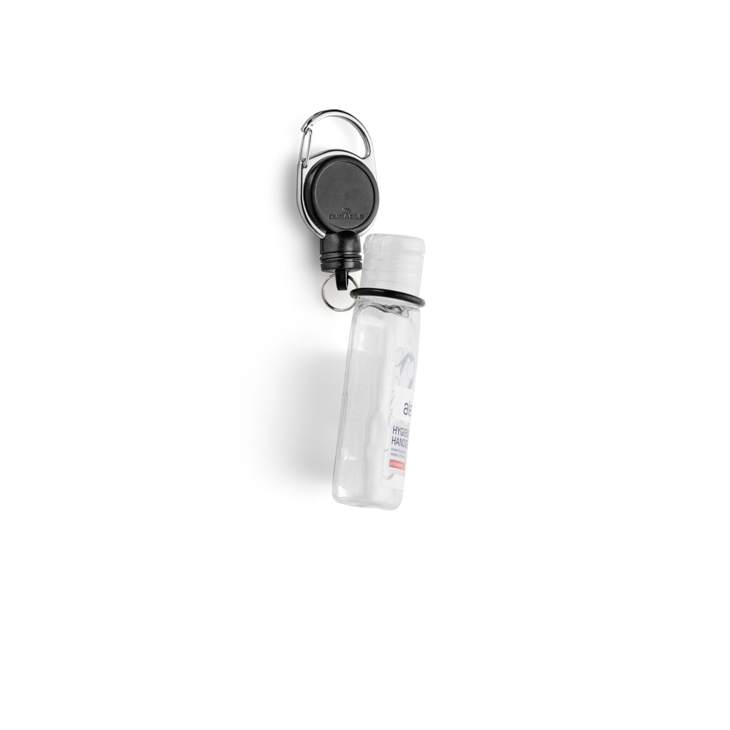 DURABLE Jojo mit Desinfektionsflaschenhalter Produktabbildung: DURABLE Jojo mit Desinfektionsflaschenhalter