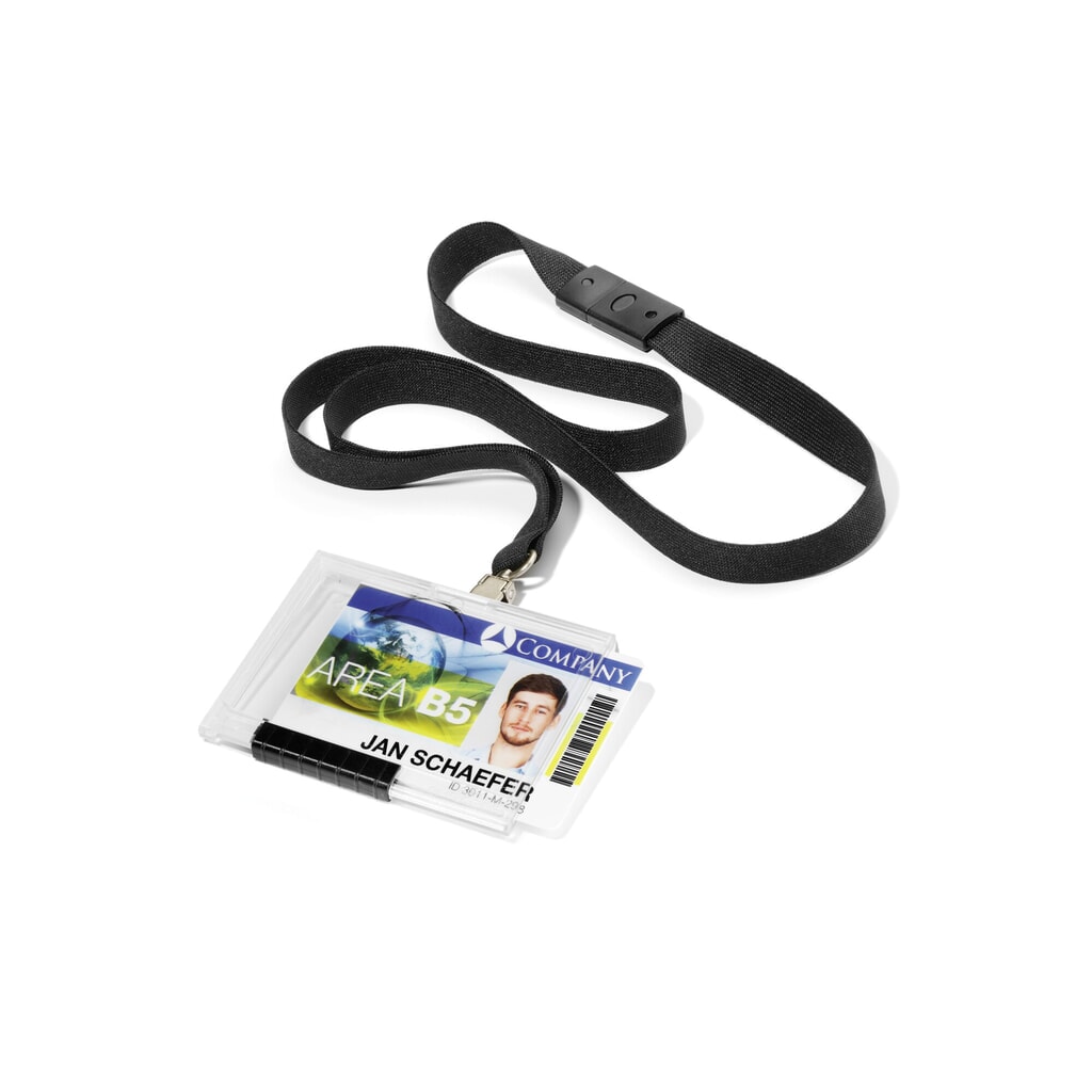 DURABLE Kartenhalter PUSHBOX MONO mit Textilband 20 Stück Produktabbildung: DURABLE Kartenhalter PUSHBOX MONO mit Textilband 20 Stück