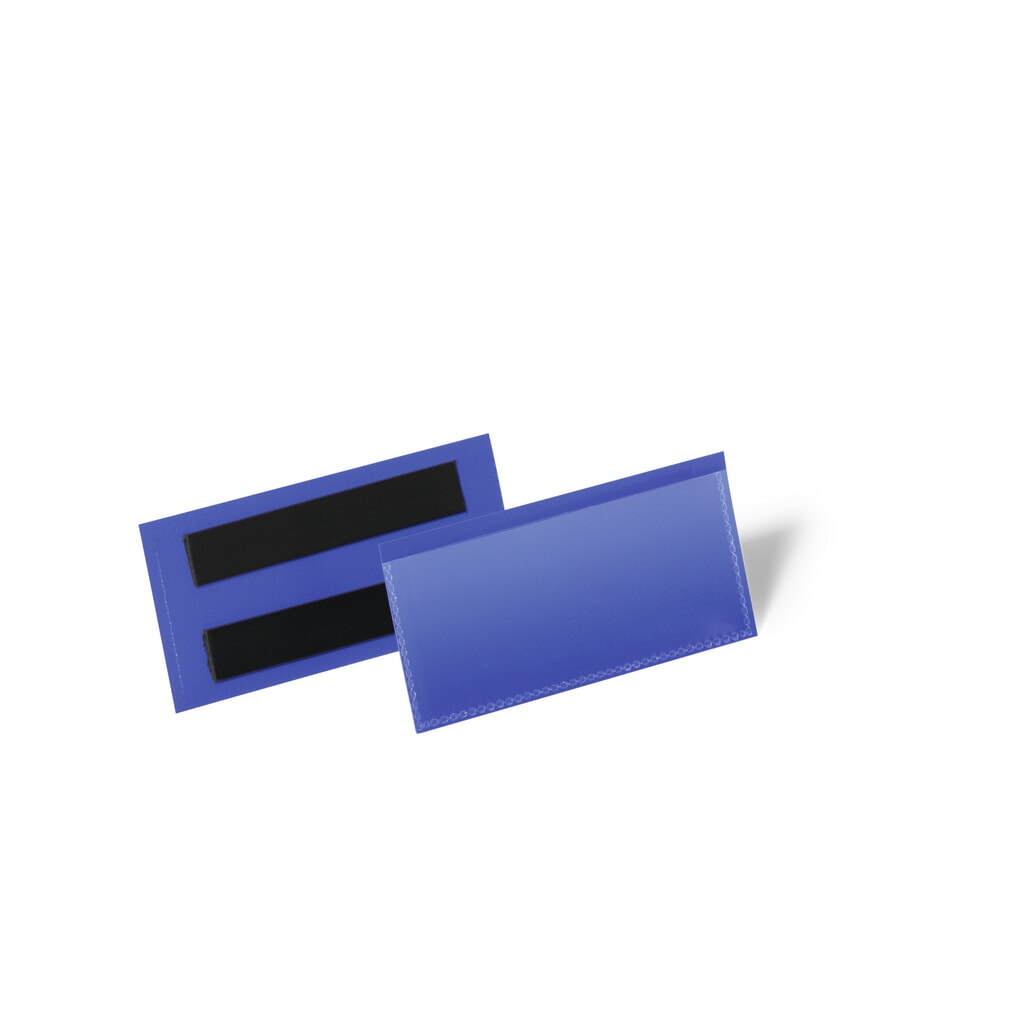 DURABLE Magnetische Etikettentasche 100 x 38 mm, blau Produktabbildung: DURABLE Magnetische Etikettentasche 100 x 38 mm, blau