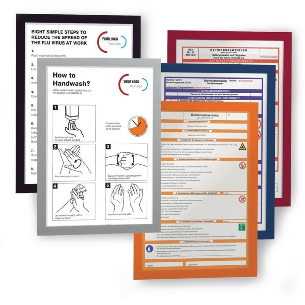 Produktabbildung Nr. 1: DURABLE Magnetrahmen, selbstklebende Rückenfolie, DIN A4 silber, 2 St./VE