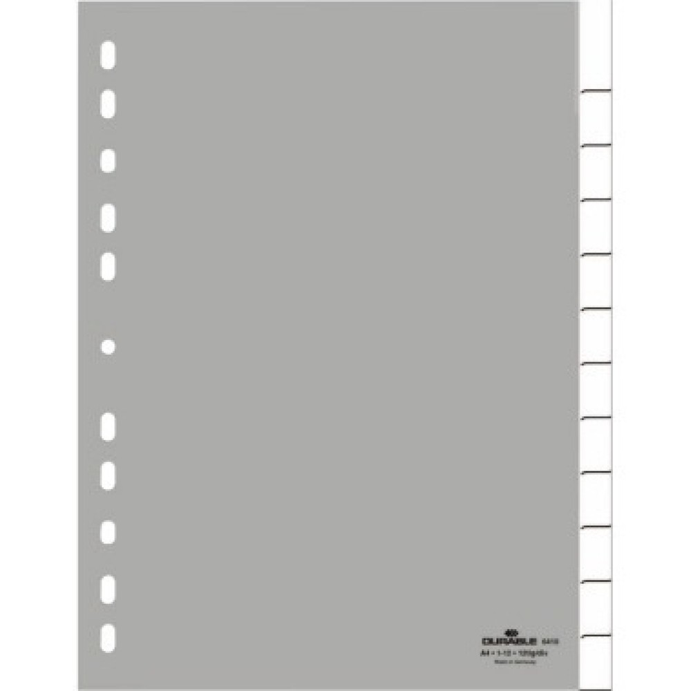 Produktabbildung: DURABLE Ordnerregister f A4 12tlg gr PP mit umschweißte Taben
