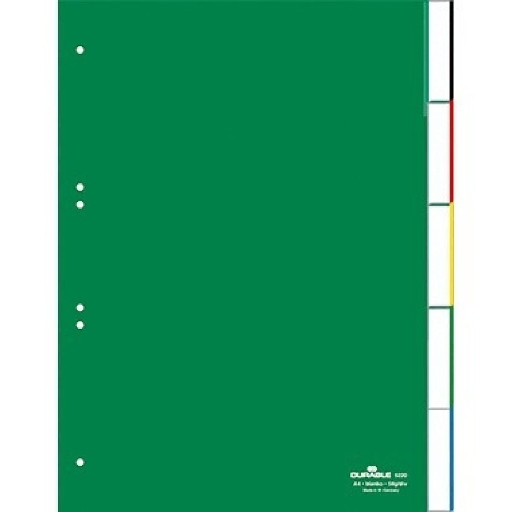 Produktabbildung: DURABLE Register 622005 DIN A4 0-5 5teilig Hartfolie grün