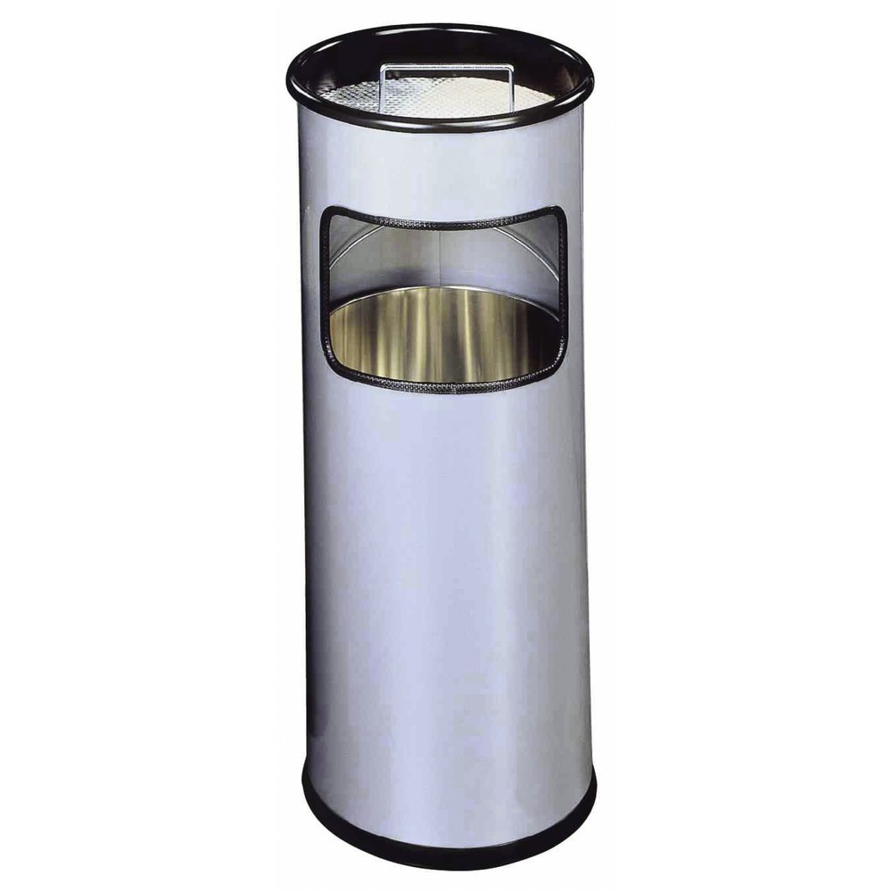 Produktabbildung Nr. 1: DURABLE Papierkorb Metall mit Ascher rund, metallic silber