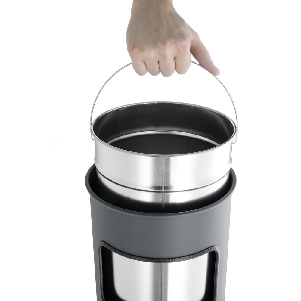 Produktabbildung Nr. 2: DURABLE Papierkorb Metall mit Ascher rund, metallic silber