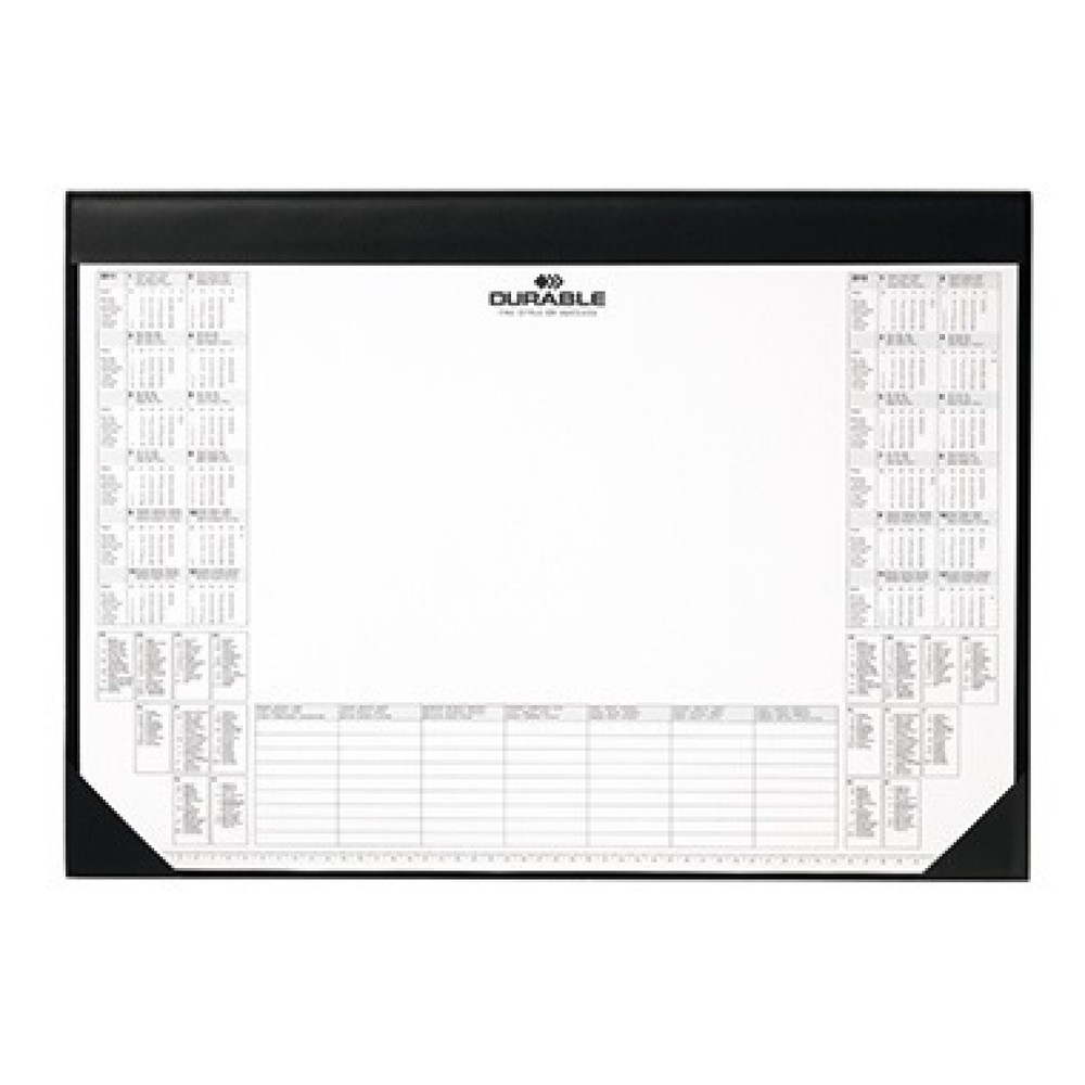 Produktabbildung: DURABLE Schreibunterlage 729101 59x42cm PVC mit Kalender schwarz