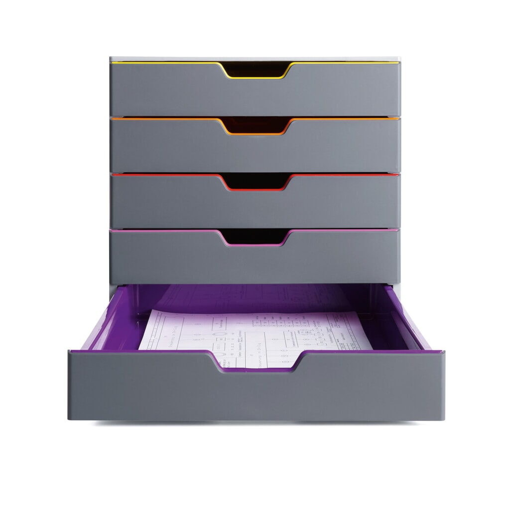 DURABLE Schubladenbox Varicolor, 5 Schubladen Produktabbildung: DURABLE Schubladenbox Varicolor, 5 Schubladen