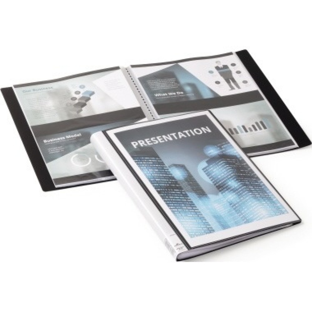 Produktabbildung: DURABLE Sichtbuch DURALOOK Plus 243201 DIN A4 17mm 20Hüllen PP sw