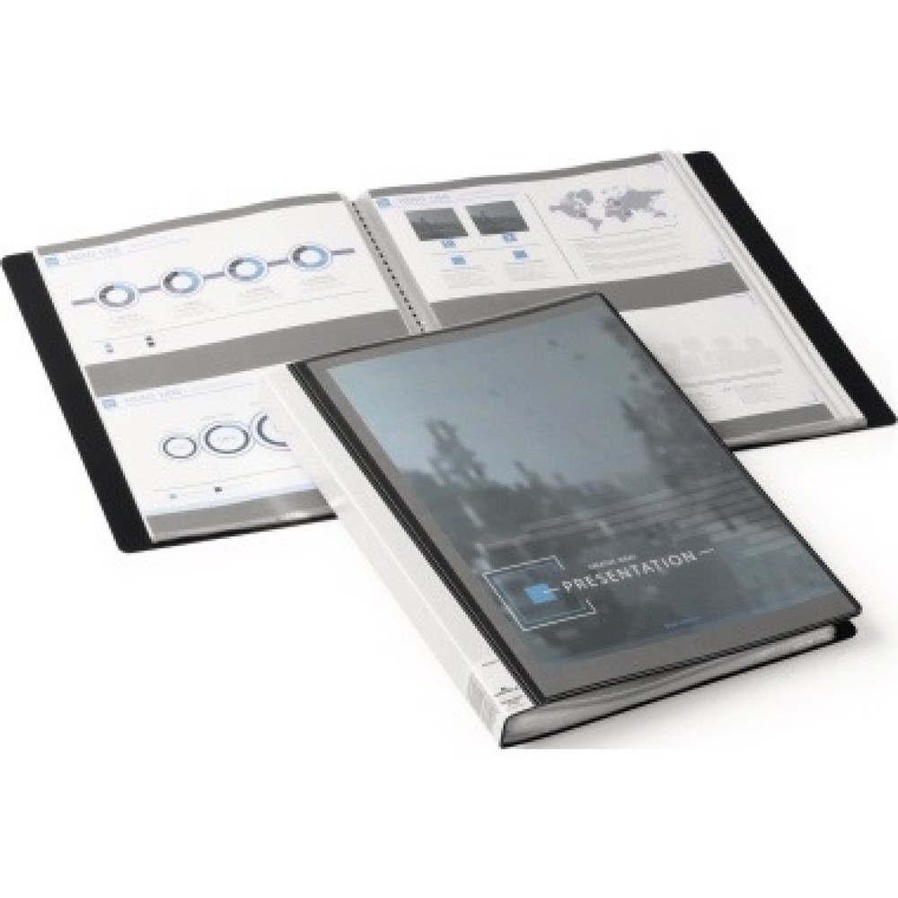 Produktabbildung: DURABLE Sichtbuch DURALOOK Plus 243401 DIN A4 25mm 40Hüllen PP sw