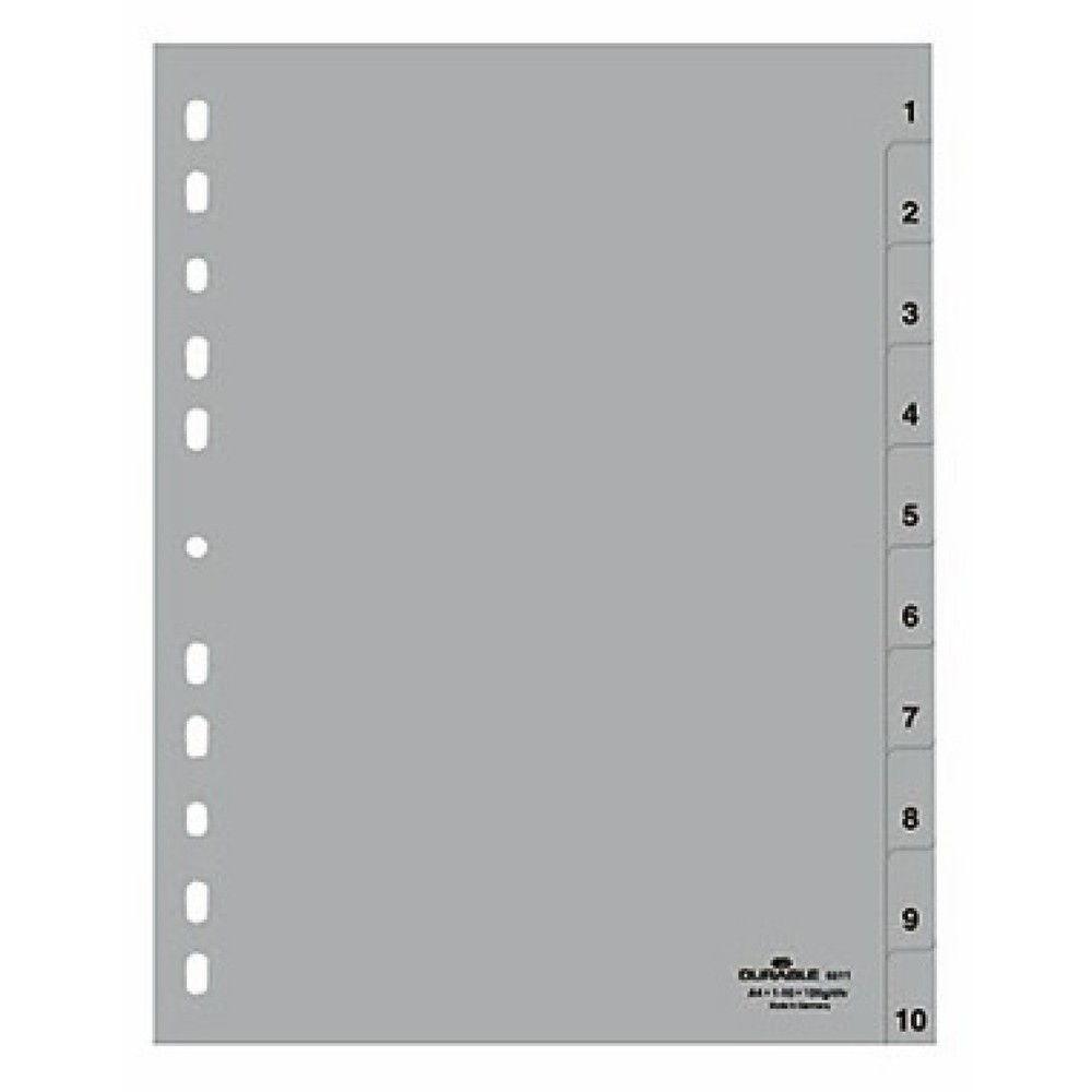 Produktabbildung: DURABLE Ordnerregister 651110 für A4 1-10 10tlg geprägte Taben