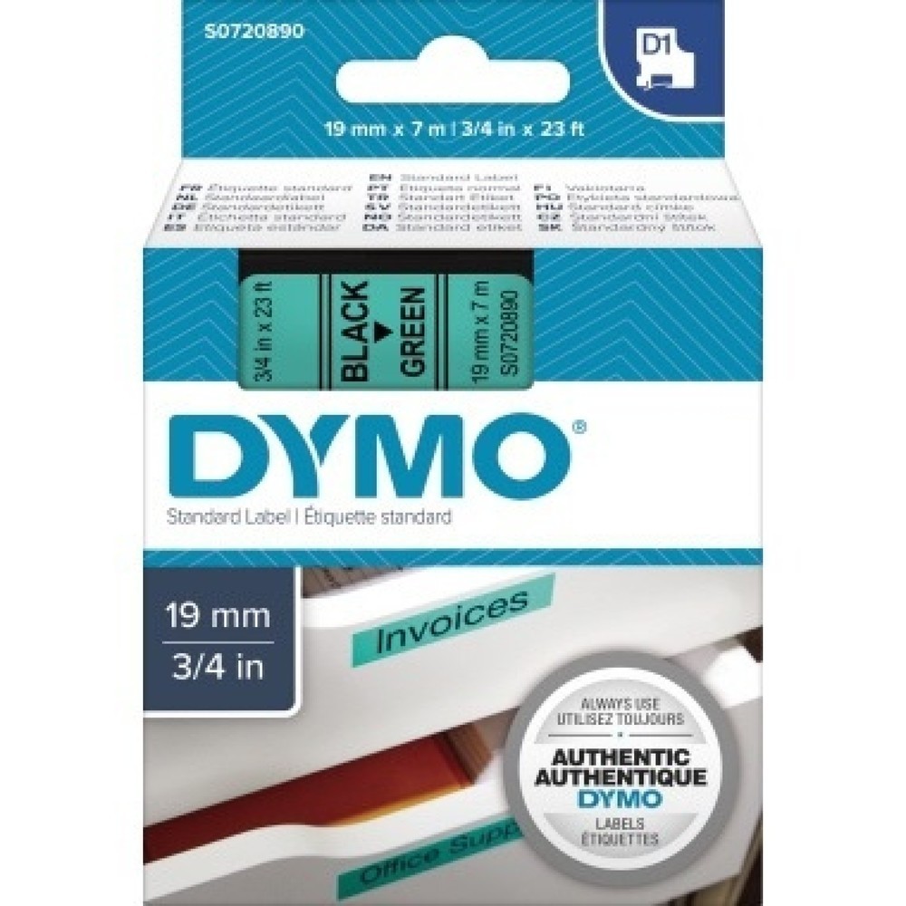 Produktabbildung Nr. 1: DYMO Schriftbandkassette D1 S0720890 19mmx7m sw auf gr