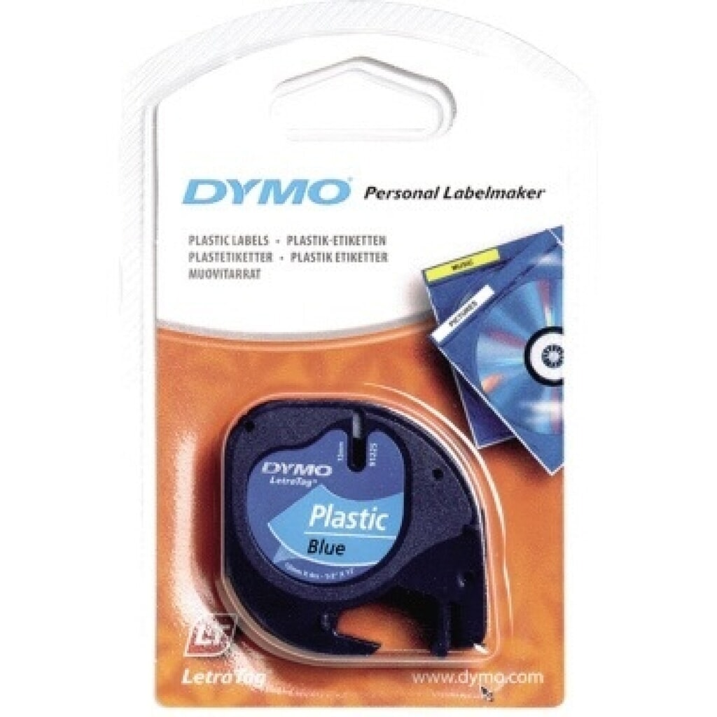 DYMO Schriftbandkassette LetraTag S0721650 12mmx4m sw auf bl Produktabbildung: DYMO Schriftbandkassette LetraTag S0721650 12mmx4m sw auf bl