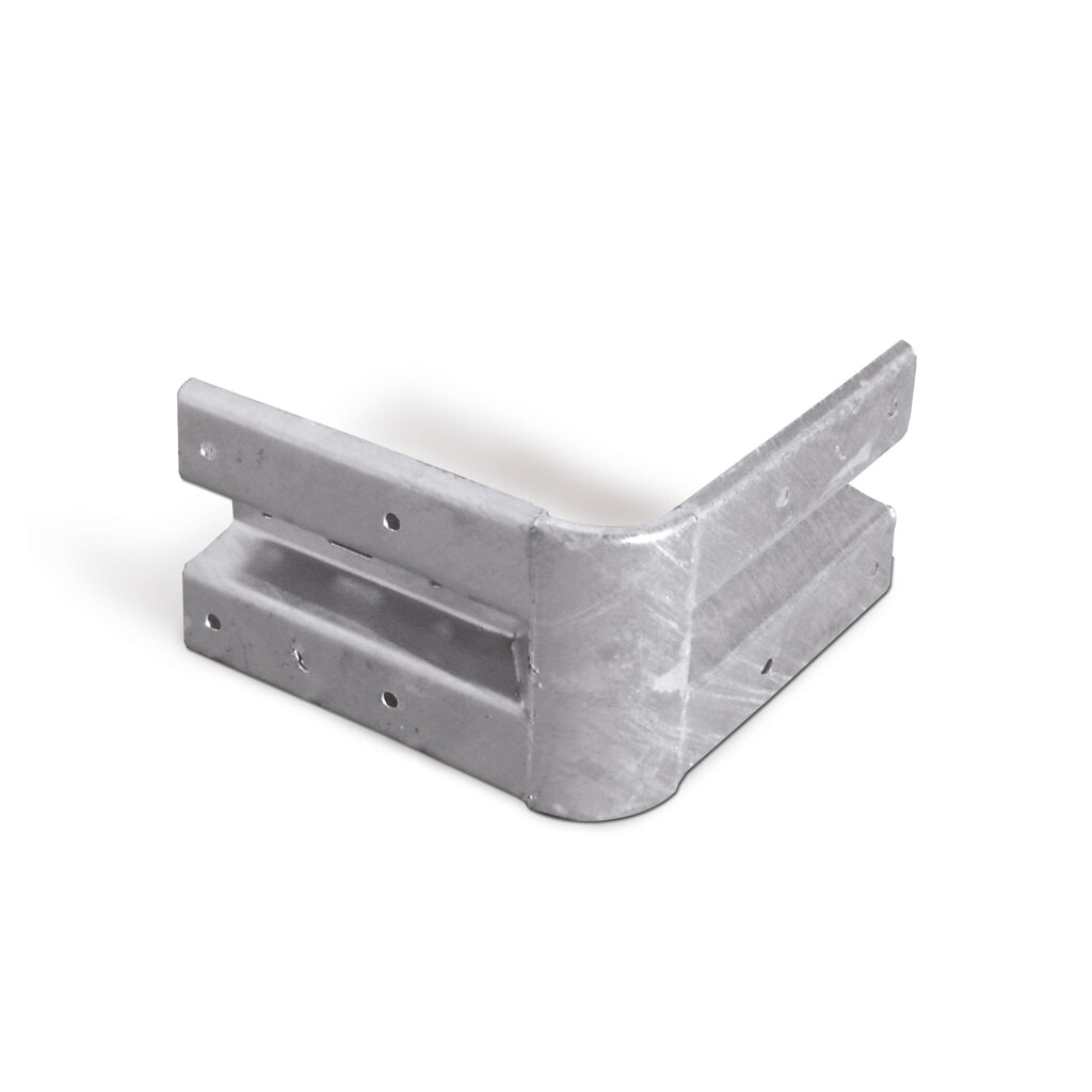 Eckstück für Stahl-Schutzplanke, 90° außen Produktabbildung: Eckstück für Stahl-Schutzplanke, 90° außen