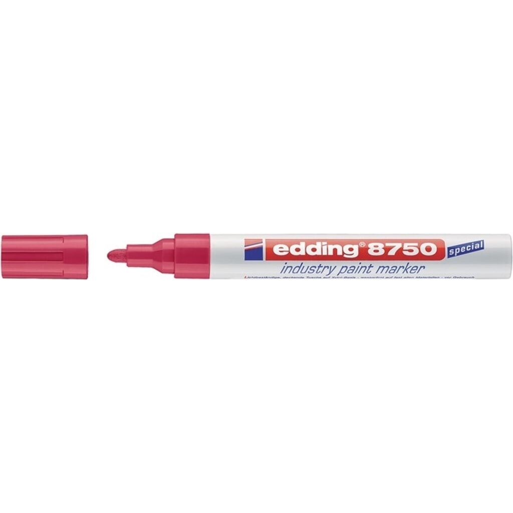 Produktabbildung: edding® Industrie-Lackmarker 8750, rot, Strichbreite 2-4 mm Rundspitze