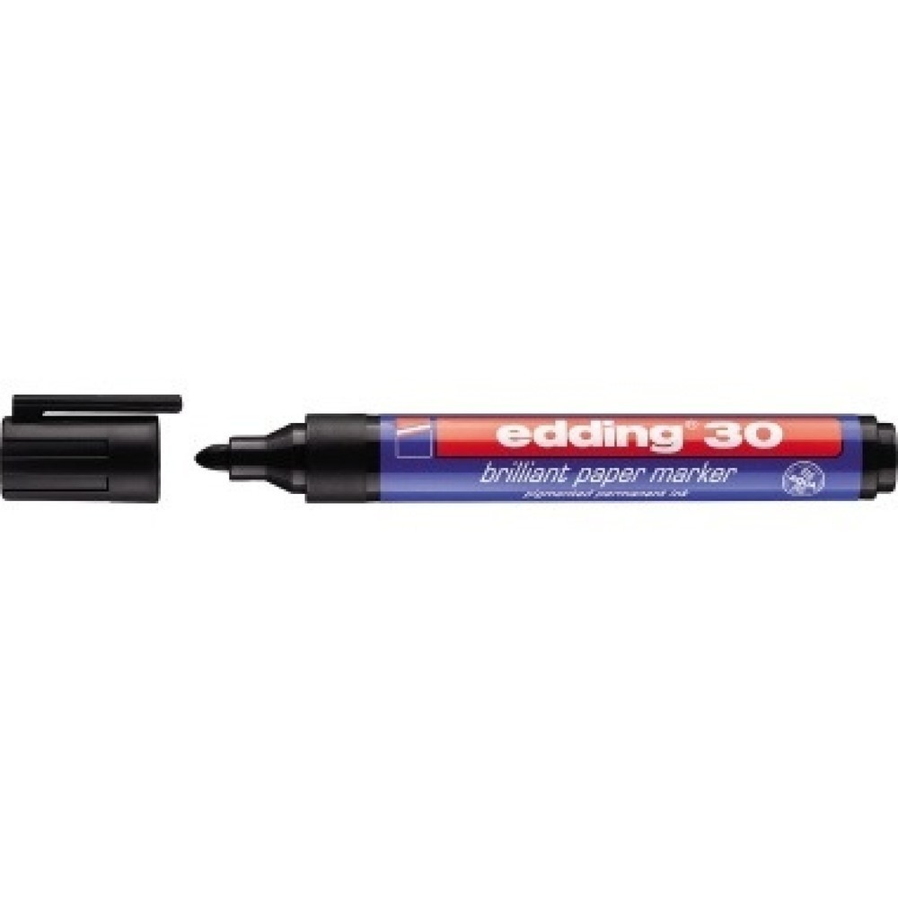 Produktabbildung: edding Pigmentmarker 30 4-30001 1,5-3mm Rundspitze schwarz