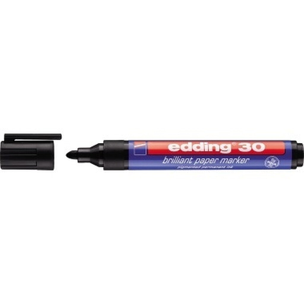 Produktabbildung: edding Pigmentmarker 30 4-30001 1,5-3mm Rundspitze schwarz
