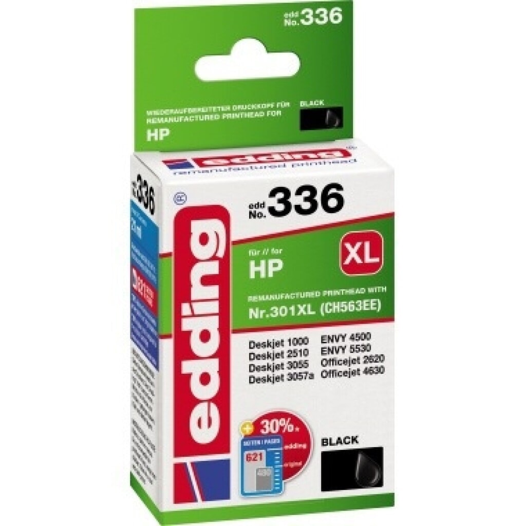 edding Tintenpatrone 18-336 HP No. 301XL (CH563EE) schwarz Produktabbildung: edding Tintenpatrone 18-336 HP No. 301XL (CH563EE) schwarz
