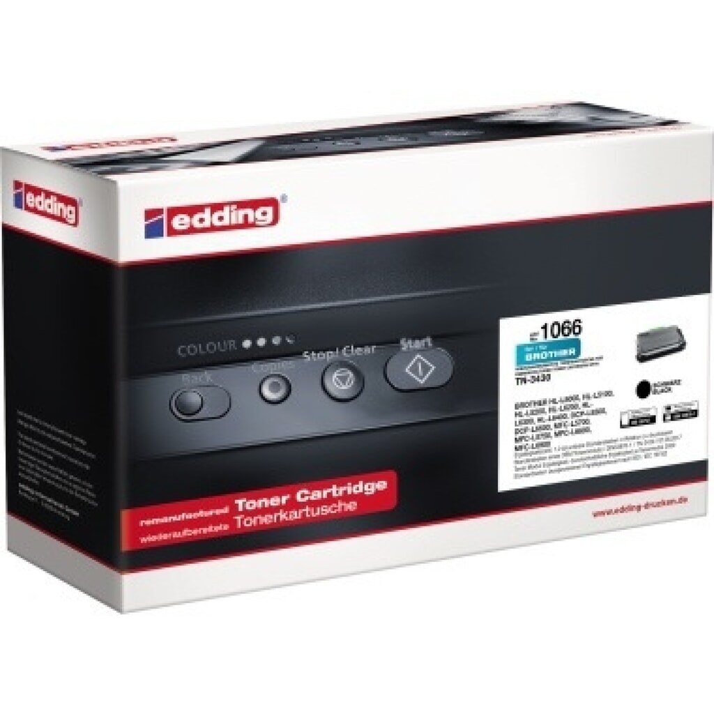 edding Toner 18-1066 wie Brother TN-3430 schwarz Produktabbildung: edding Toner 18-1066 wie Brother TN-3430 schwarz