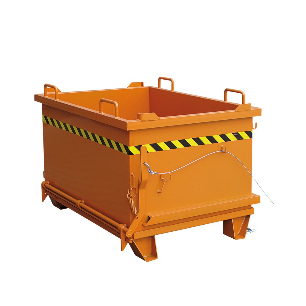 Illustration du produit: Eichinger® Benne à gravats à fond rabattable, 1 000 kg, 300 litres orangé pur