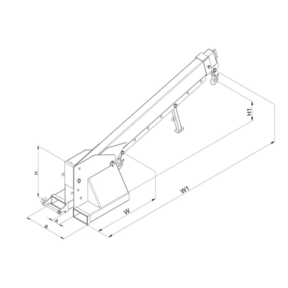 N° de l'image du produit 3 : Eichinger® Bras de grue télescopique et réglable en hauteur, 2 500 kg, orangé pur